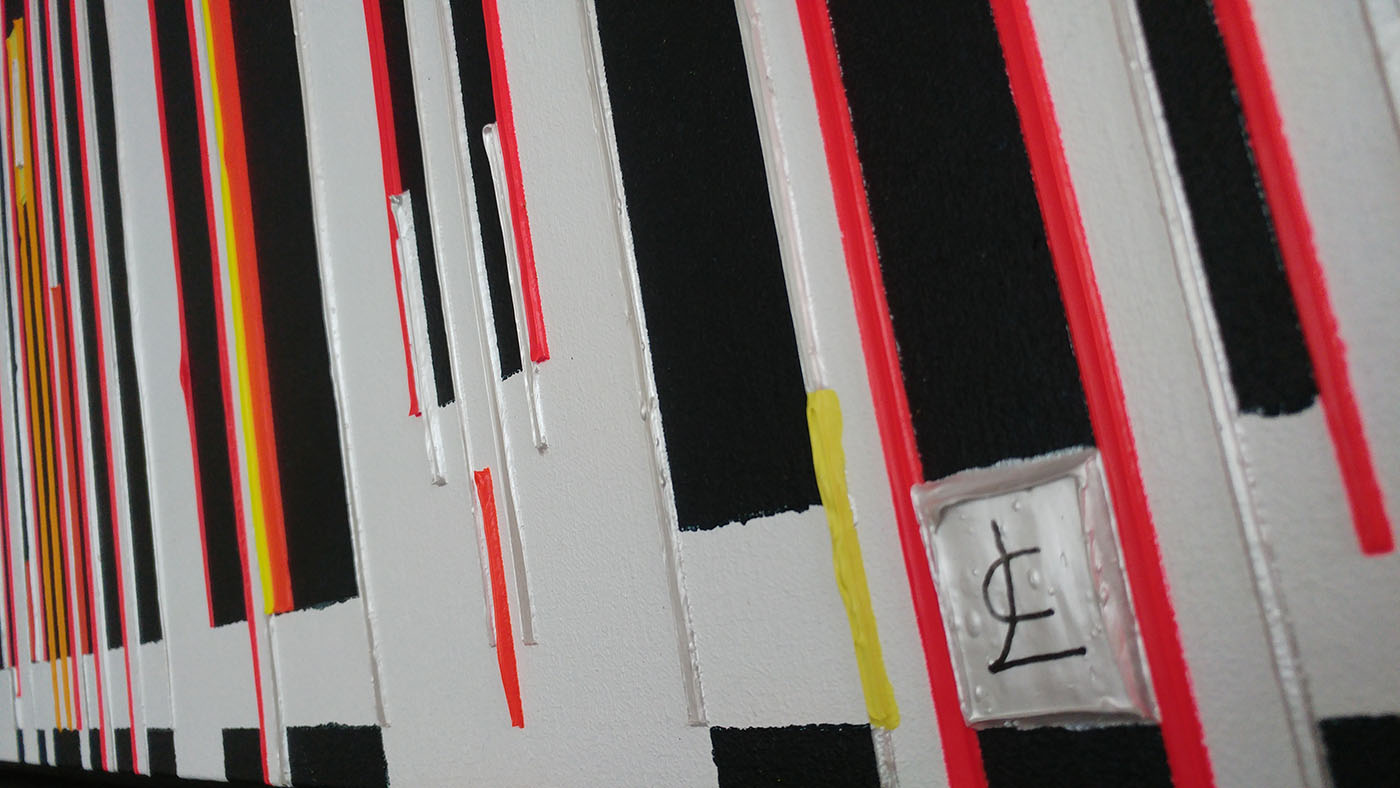 Code barre 5 (rouge) - Ludovic Clautour artiste-peintre